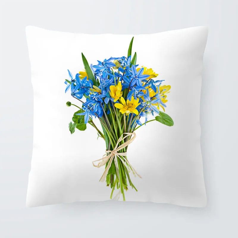 

Декоративная наволочка полиэстер велюр цветочный узор