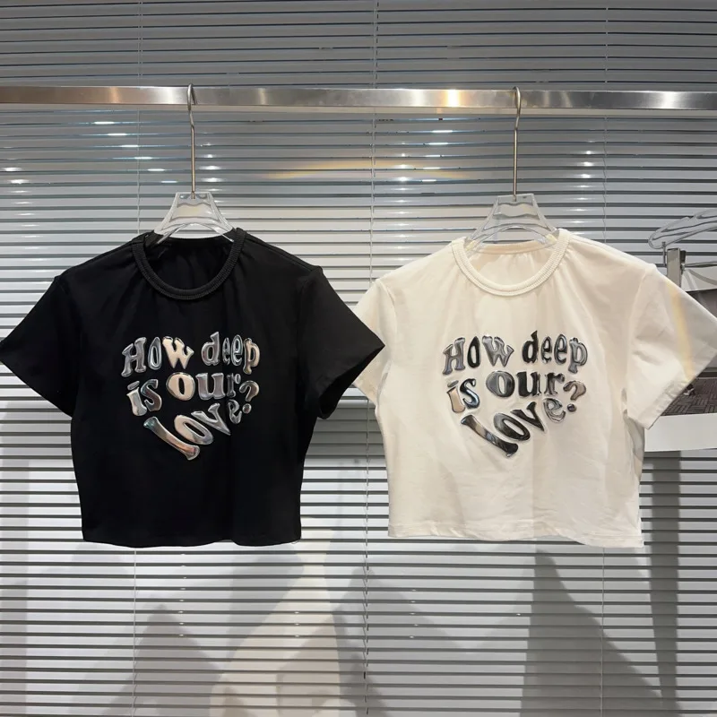 

BORVEMAYS, тонкая футболка, Новинка лета 2023, модная трендовая женская футболка с круглым вырезом и коротким рукавом, уличные топы с надписью, WZ2692