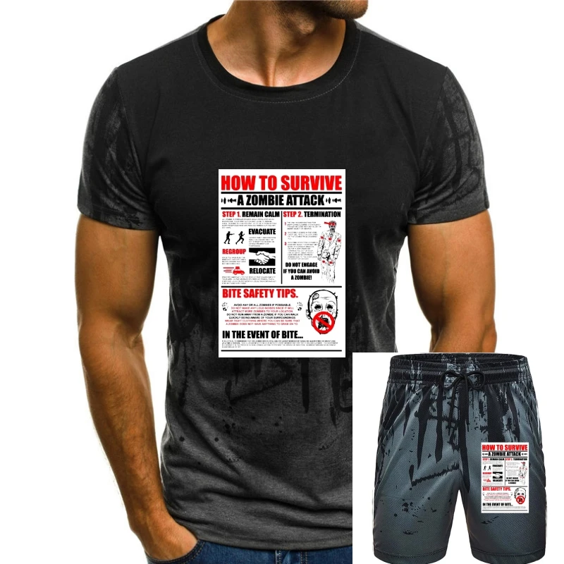 

Men T Shirt How to survive a zombie attack bite safety tips Women t-shirt