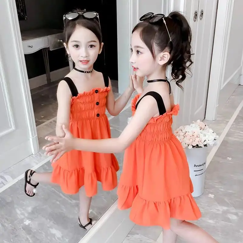 

Girls Dress Summer 2022 New Children Suspender Dress Little Girl Fashion Princess Playful Dresses Girl Kids Clothes 2 Years Old