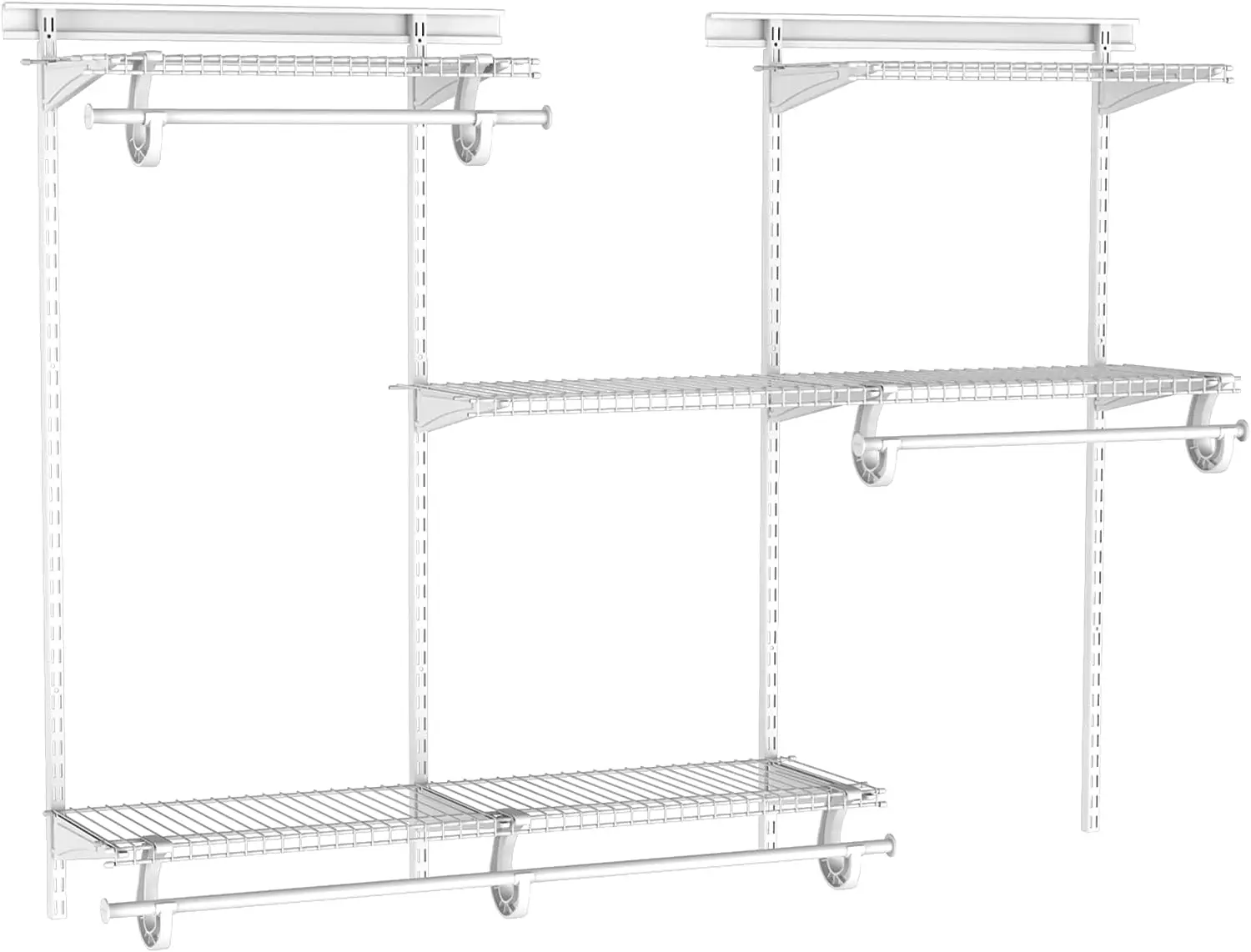 

ClosetMaid ShelfTrack Wire Closet Organizer System, Adjustable from 4 to 6 Ft., With Shelves, Clothes Rods, Hardware, Durable