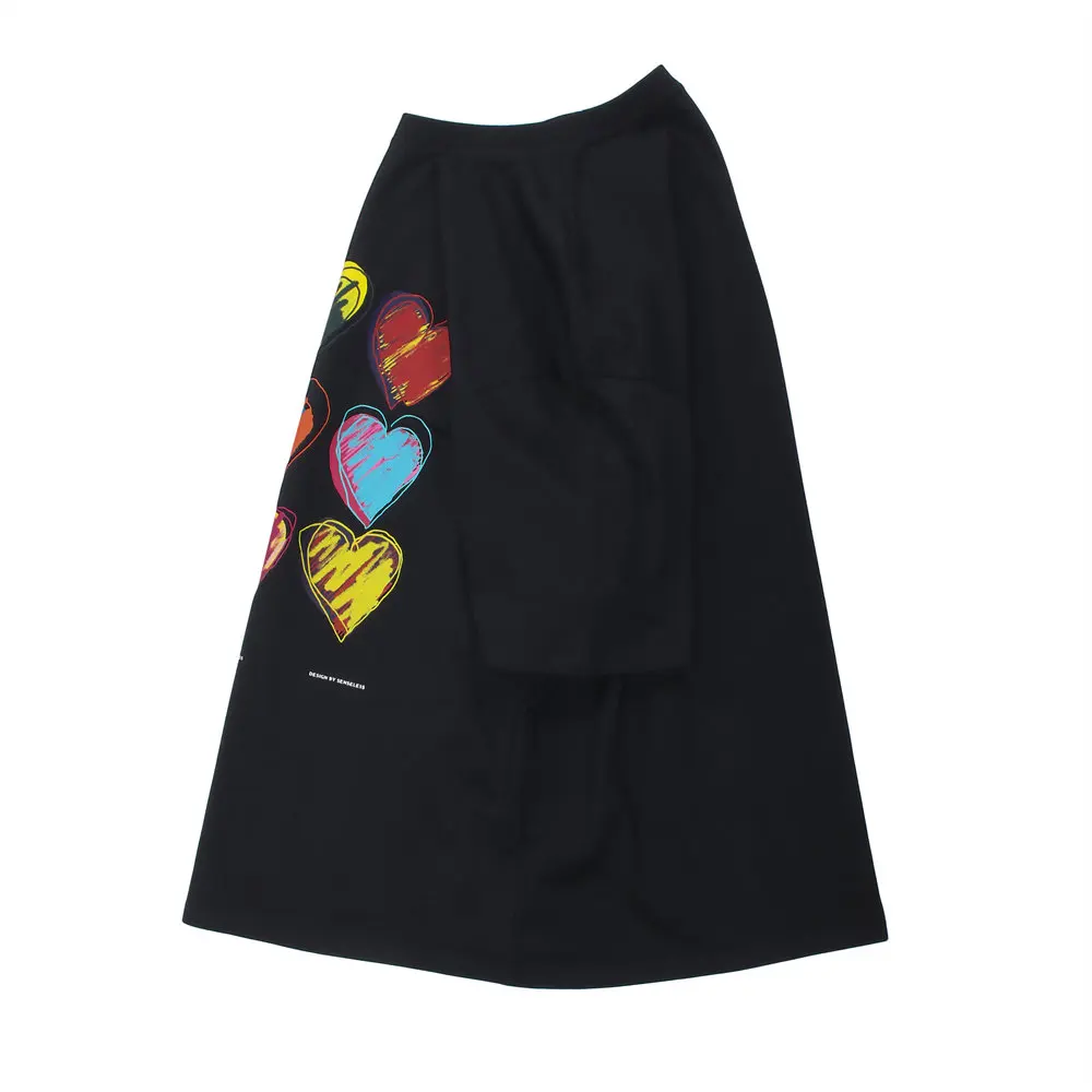 T-shirts Sketch Colorful Hearts Print Cotton O-neck Women's T-shirt Summer Streetwear Harajuku Casual Oversized T Shirt for Men |