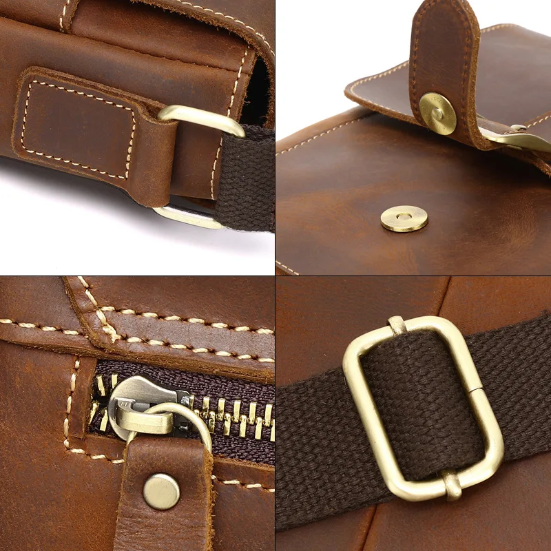 Genuine Leather Men Shoulder Bag Vintage Messenger Postman Bags for Male Husband Phone Office Crossbody Bags Hand Bag Sling Bag