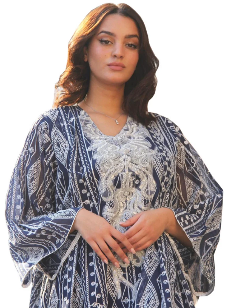 Eid Party Muslim Dress Women Abaya Ramadan Mubarak Dubai Turkey Islam Long Dresses Robe Caftan Morocco Sequins Vestidos 2023