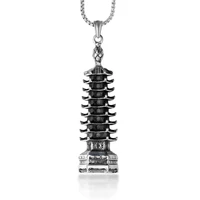 darhsen hot sale male men tower shape necklaces pendants stainless steel 5560 cm chain fashion jewelry