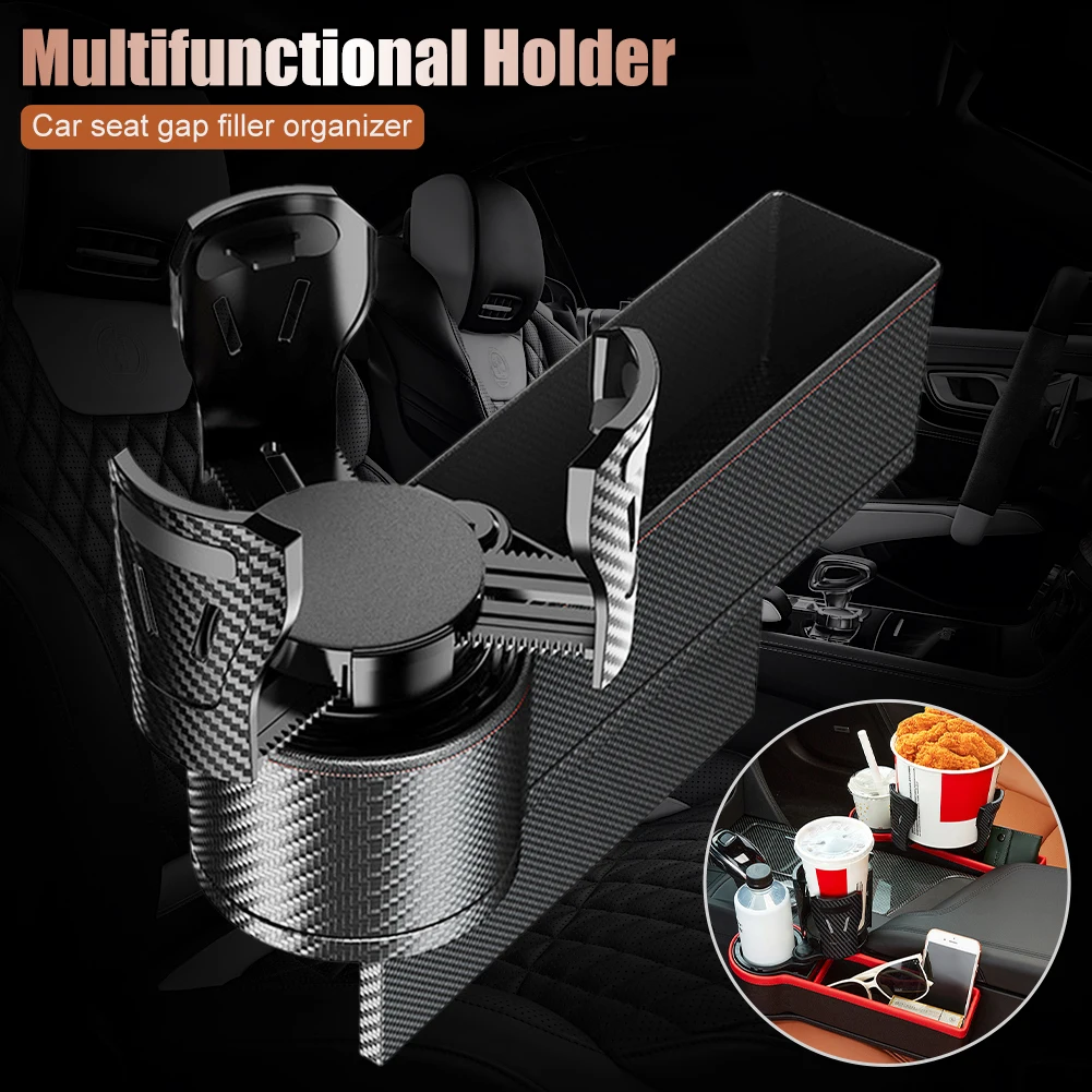 

2 In 1 Car Cup Holder Multifunctional Adjustable Drink Holder Expander Seat Gap Filler Stand Auto Interior Organizer Accessories
