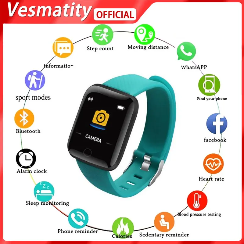

2022 New 116Plus Tracker Men's Aerobic Wristband Smart Watch Ladies Waterproof Screen Touch Operation Heart Rate