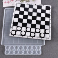 1pcs crystal epoxy resin mold board game international chess casting silicone mould diy crafts jewelry making tools