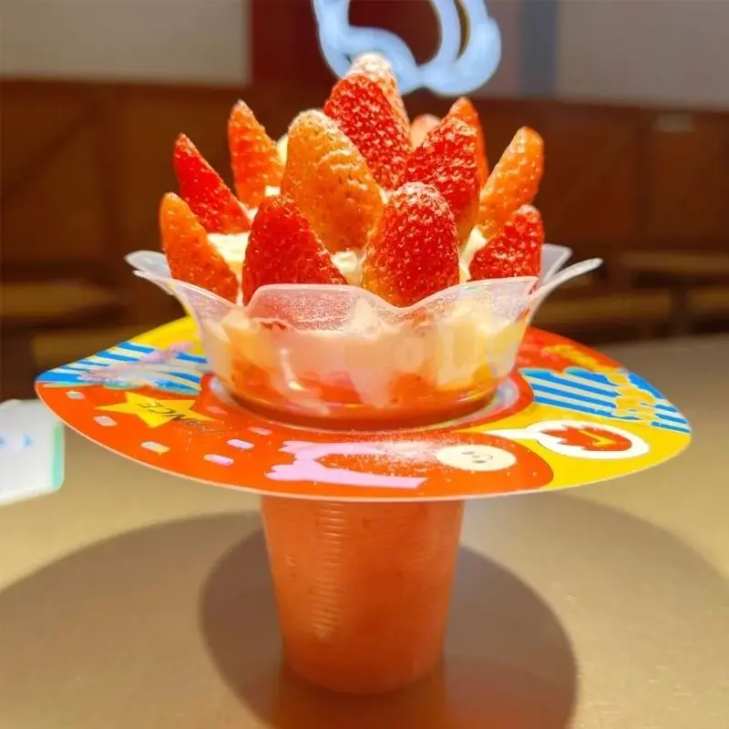 Стакан для мороженого в форме цветка одноразовый пищевой пластик утолщенный