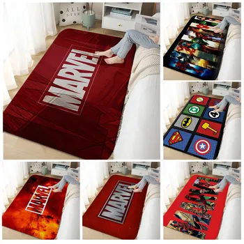 Marvels Logo Room Mats Anti-slip Absorb Water Long Strip Cushion Bedroon Mat Welcome Rug