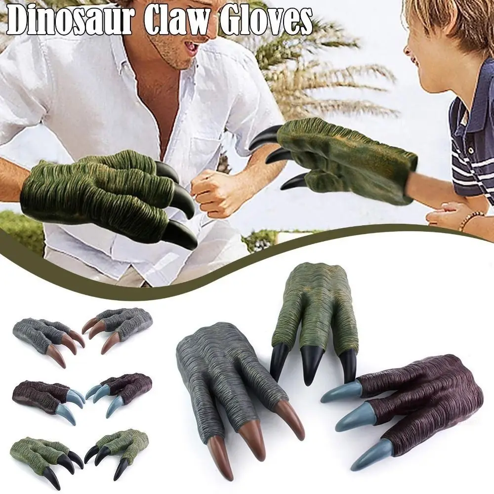 

Dinosaur Soft Claw Gloves For Boys Cosplay Battle Play Model Halloween Werewolf Hands Kids Toys Rubber Trick Prop Children Gifts