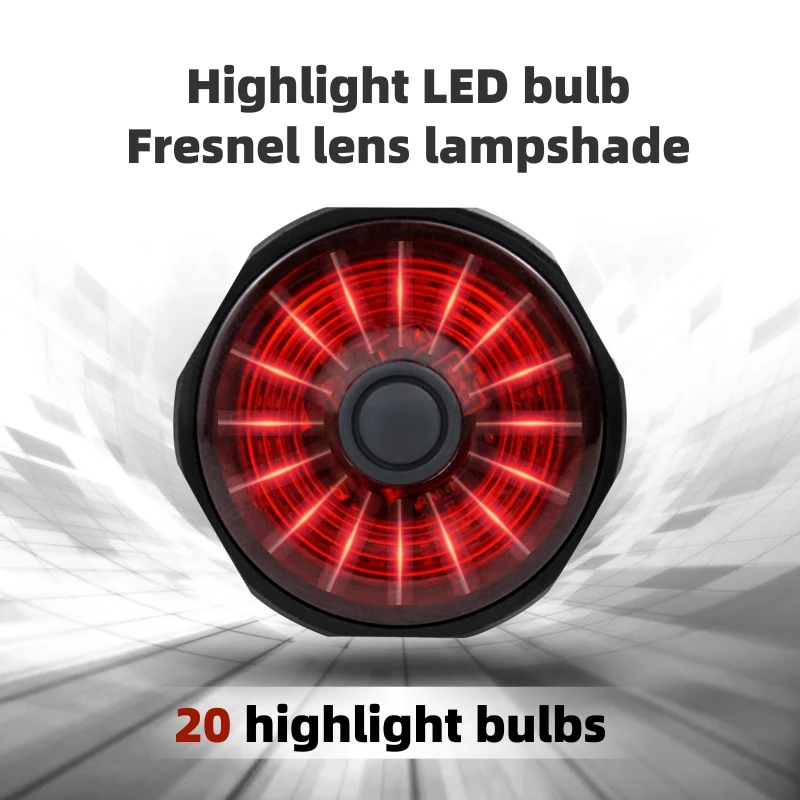 

TWOOC Bicycle Rear Light LED Charging Bicycle Smart Auto Brake Sensing Light Multifunction IPx6 Waterproof Bike Taillight Light