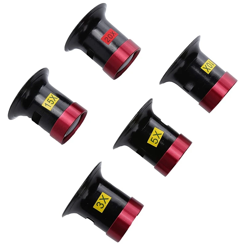 5 шт. увеличительное стекло 3X 5X 10X 15X 20X для глаз кольцо ювелирные изделия