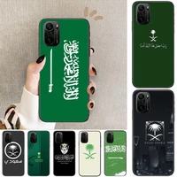 kingdom of saudi arabia flag phone case for xiaomi redmi poco f1 f2 f3 x3 pro m3 9c 10t lite nfc black cover silicone back prett