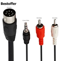 1 8m 8pin midi din to 2rca maledc 3 5mm audio video adapter cable for receivercd playersubwoofer