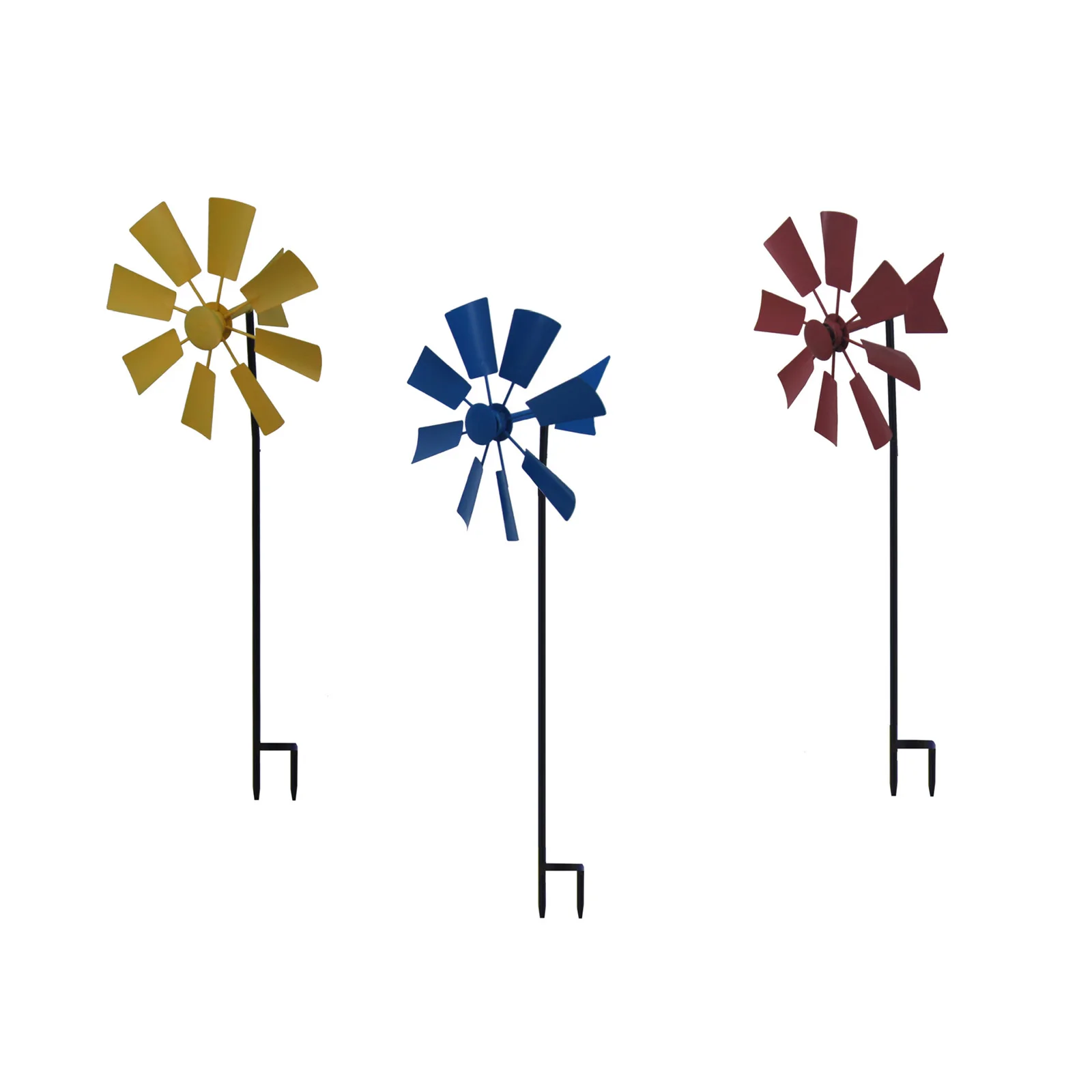 

Rotating Windmill Pastoral Plug-in Courtyard Park Decorative Metal Craft Ornaments 23.5cm*18cm*66cm Garden Windmill Decoration