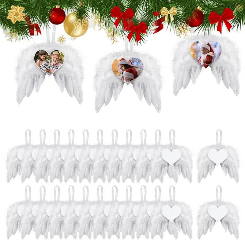 

Feather Angel Wings Christmas Tree Decorations 24pcs White Angel Wings Pendant For Crafts Angel Wings Christmas Tree Pendant