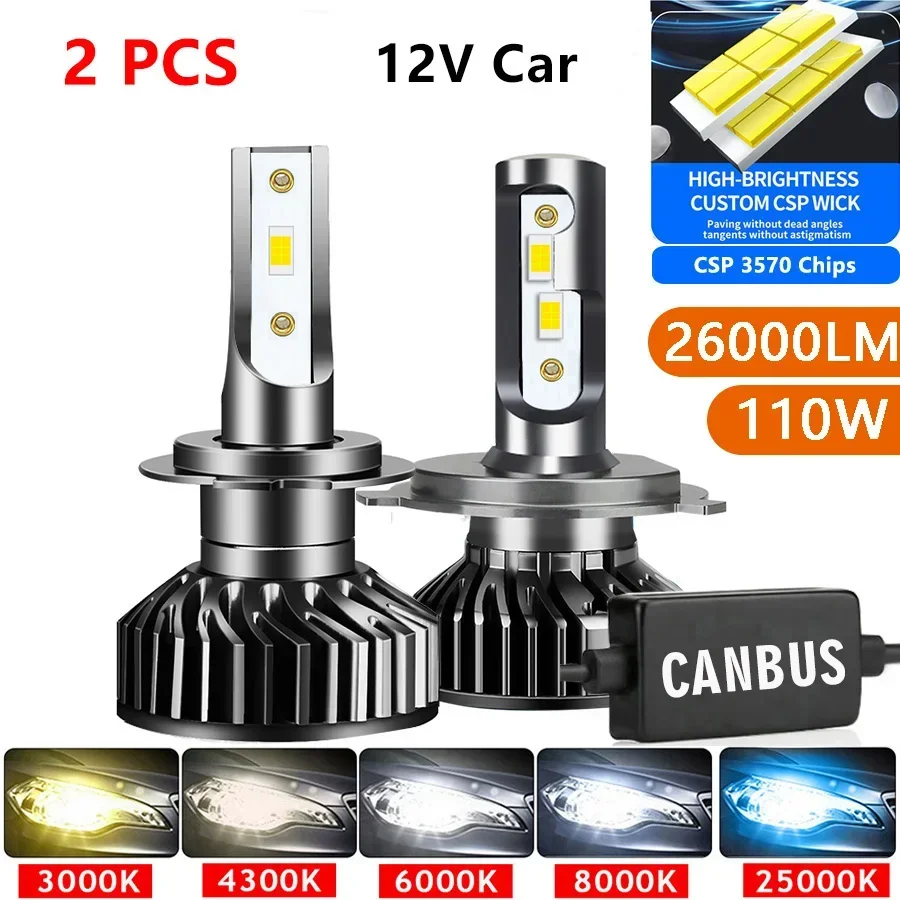 

Автомобильная фара CSP 32000LM 160W H4 LED H7 Canbus H1 H3 H8 H11 9005 9006 9007 880 8000K 6000K Автомобильные фары Светодиодные фонари для автомобиля