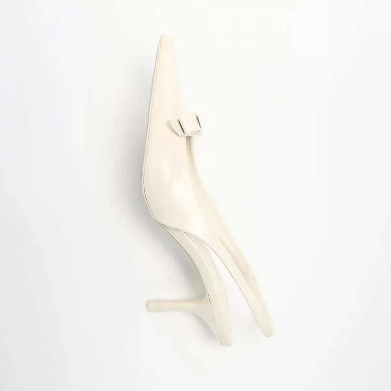 Брендовые дизайнерские белые женские туфли на высоком каблуке элегантные летние