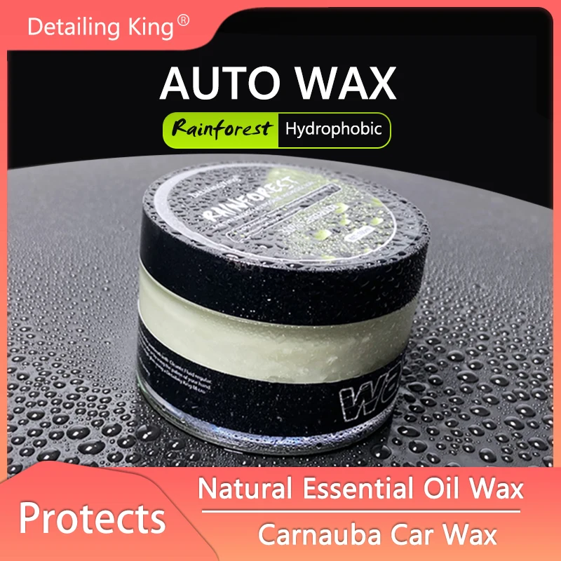 【Detailing King】50/100/200ML Car Crystal Wax RAINFOREST Carnauba (30% vol.) Wax UV-Resistant / Super Hydrophobic Car Paste Wax