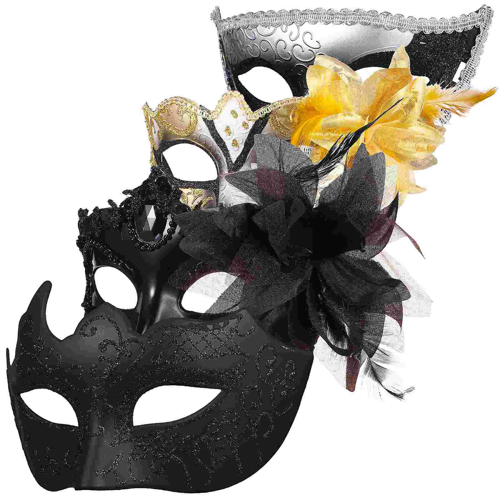 

4pcs Masquerade Masks Adults Cosplay Masks Ball Party Masks Carnival Mask Props for Performance Prom