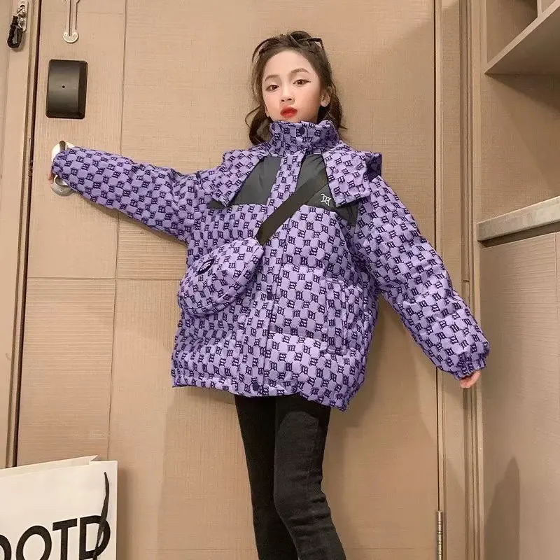 

Children's Parkas Girls Winter Warm Coats Teen Fashion Hooded Jackets Thicken Kids Winter Outdoor Coat Baby Parka New Free Bag