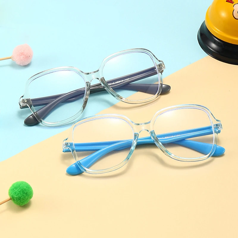 

Anti Blue Light Glasses Kids Square Children Boy Girls Computer Transparent Blocking Reflective Eyeglasses Silicone Soft Frame