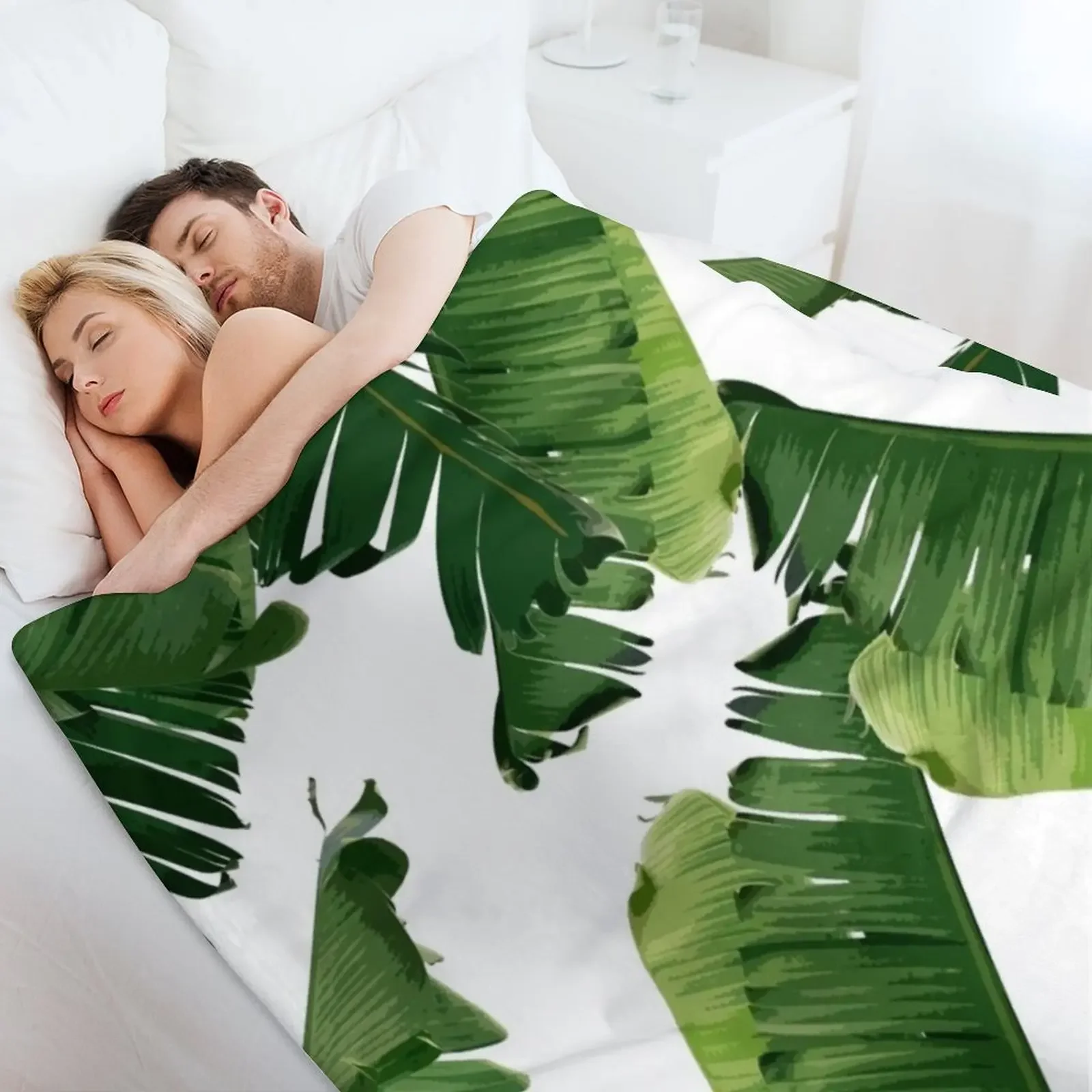 Plush одеяло с банановыми листьями