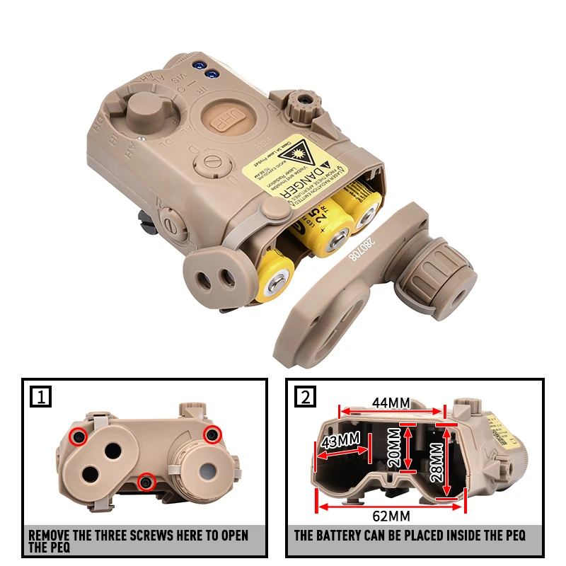 Тактический страйкбольный PEQ 15 DBAL NGAL батарейный блок версия без функции Лазерная