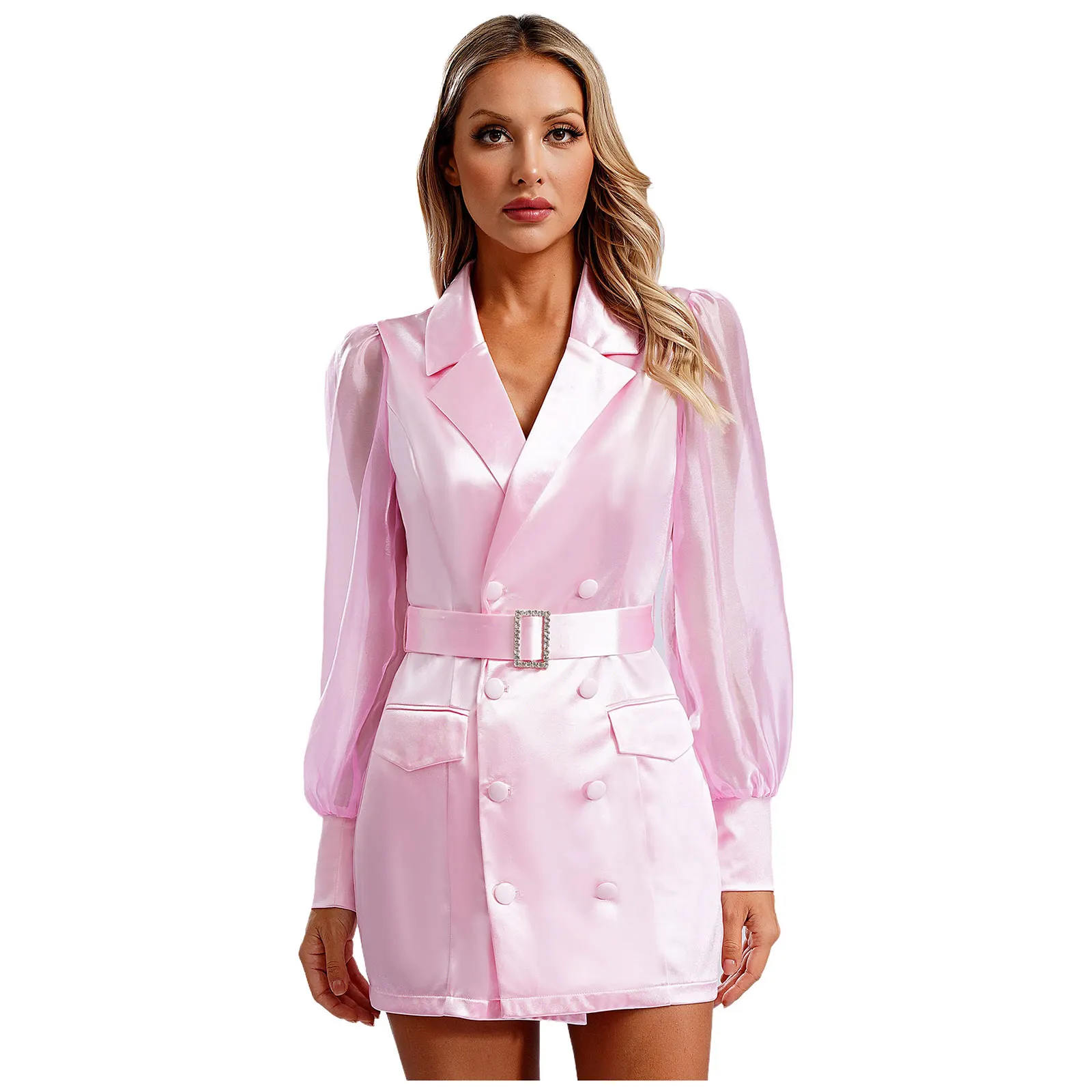 Женское модное элегантное платье OL женское с длинными рукавами и лацканами