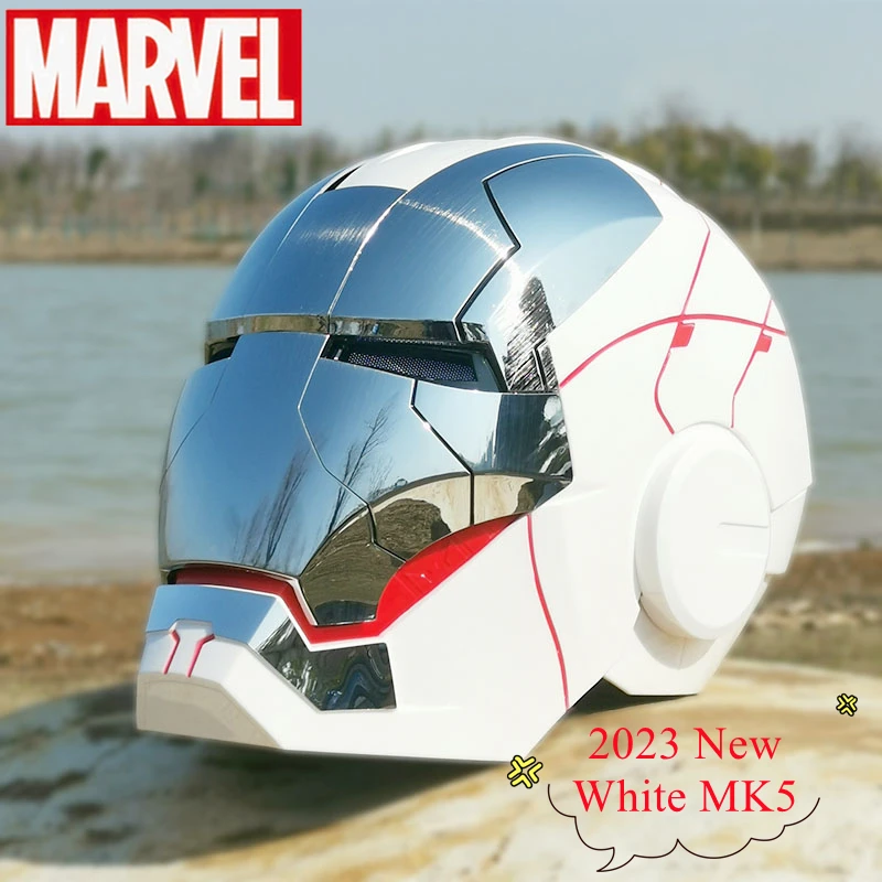

2023 New Iron Man 1:1 Mk5 Helmet Electric Voice Control Eyes With Light Model Toys For Adult Wearable Cosplay Friend Holiday Gif
