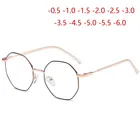 Очки для близорукости с индексом преломления 1,56, градиентные многогранные очки из нержавеющей стали, с диоптриями от-0,5-1,0 до-6,0