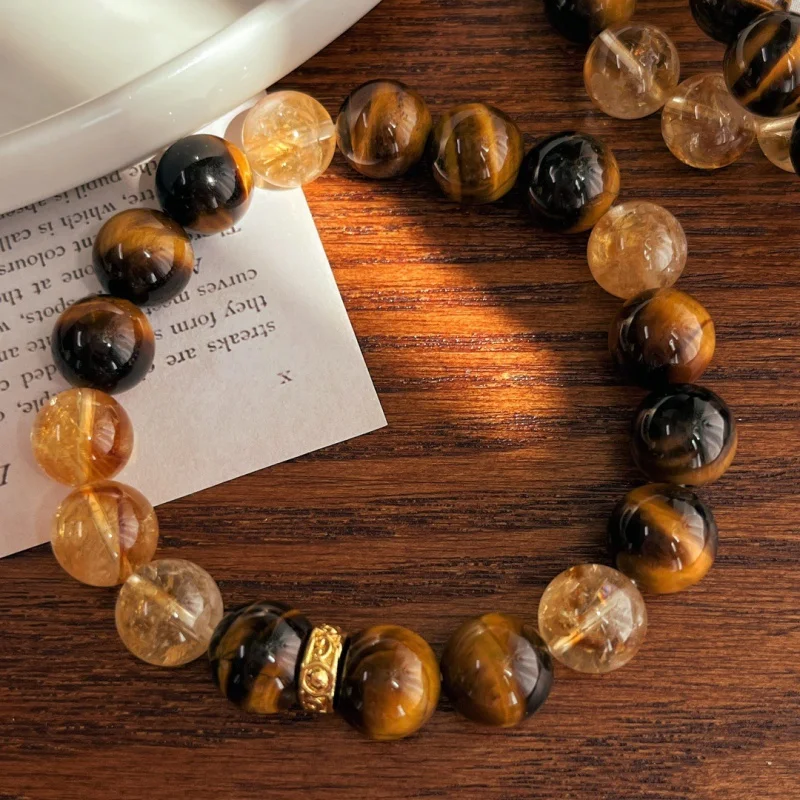 New Retro Natural Citrine Base Style Bracelet