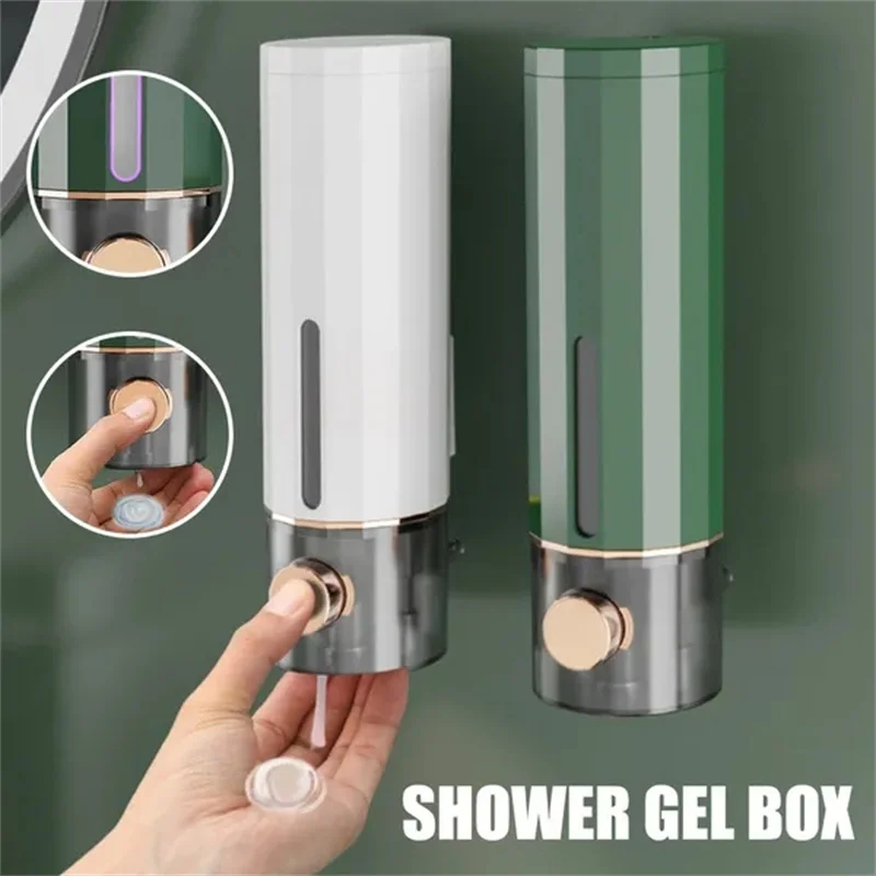 

Bottle And Gel Shampoo Dispenser Touchless Wall Bathroom Soap Shower Liquid Mounted Sanitizer Container Soap Dispensers
