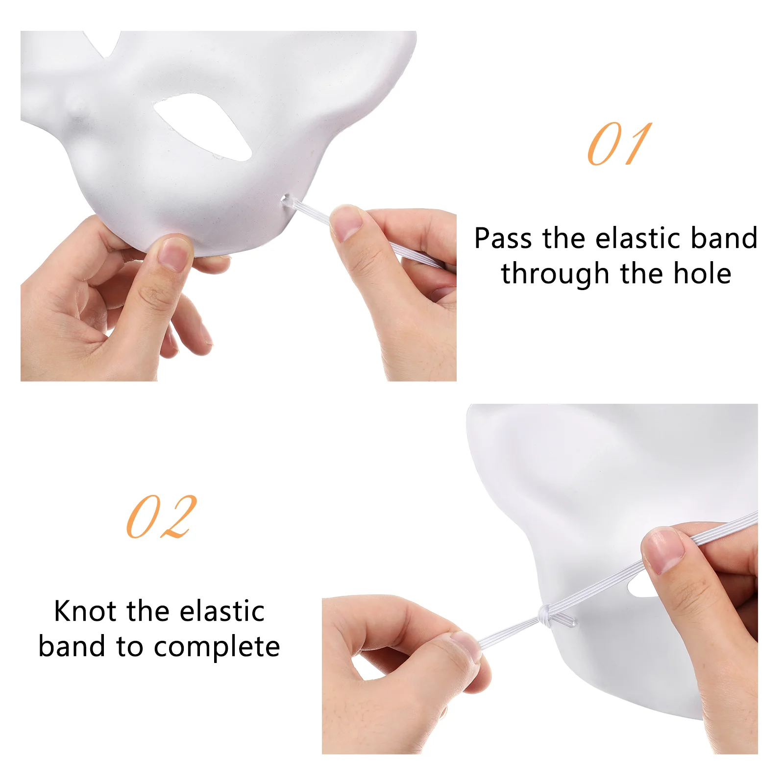 6 Pcs Masquerade Mask Wolf Blank Halloween Crafts DIY Paintable Masks White Paper Man Apparel (art.: 3920ca84fe324) - 3920ca84fe324
