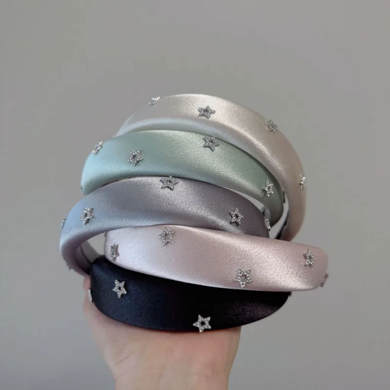 

New Full Diamond XINGX High-Grade Sponge Headband Small High Skull Top Super Flash Headband Graceful Hairhoop for Hair Washing