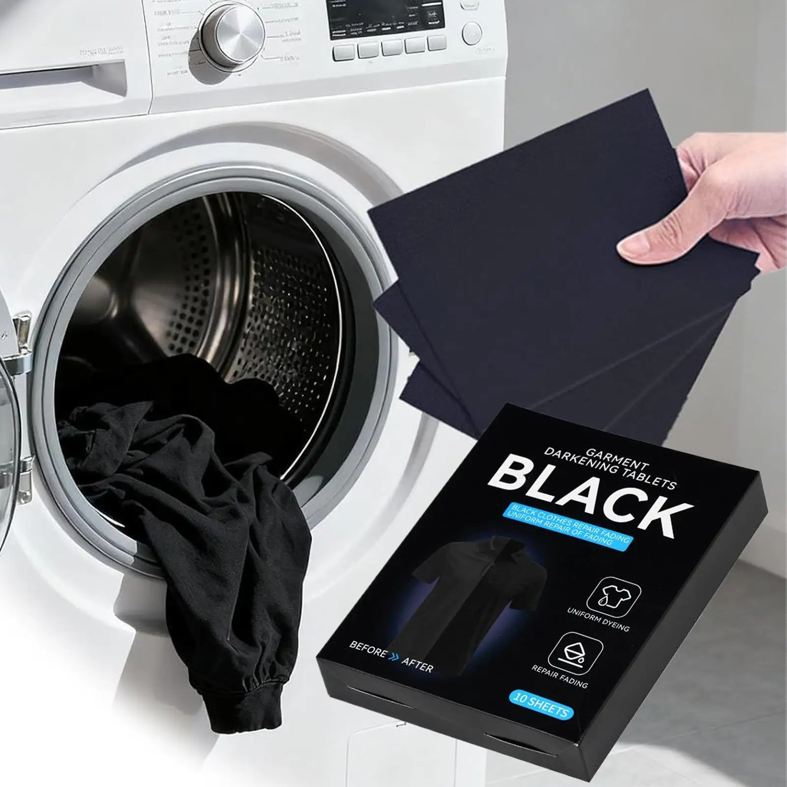 

Черные салфетки для стирки тканей, 10 штук, восстанавливающие краску, для дома, школы, квартиры, разрешают смешивать стирку, ...