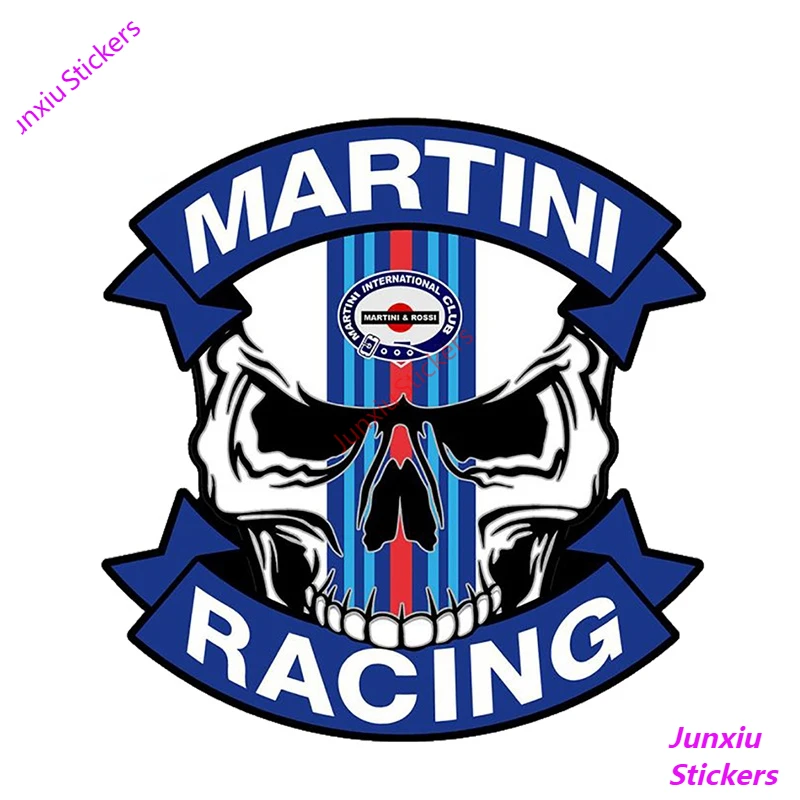 

Creative Stickers MARTINI RACING Skull AGUSTA MV Skull Glue Sticker for SUV Bumper Window Decal Decor Motorcycle Stickers KK13cm