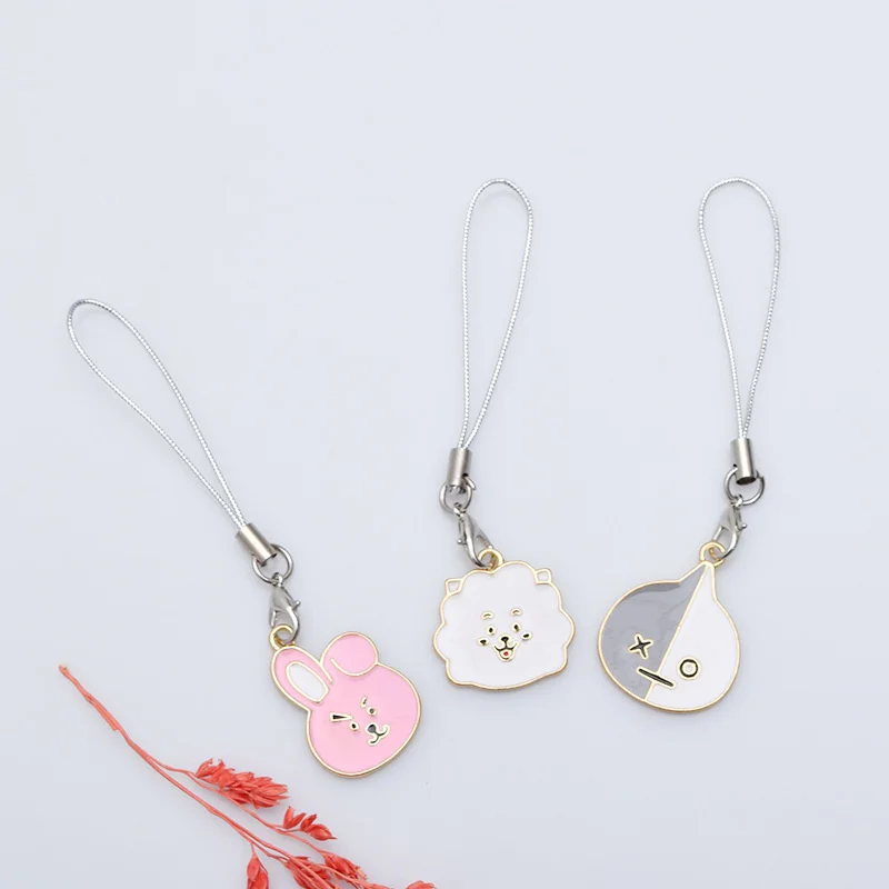 

KPOP Bangtan Boys Acrylic Support Key Chain Cute Doll School Bag Pendant Cartoon Doll Mobile Phone Lanyard Gift V Fan Collection
