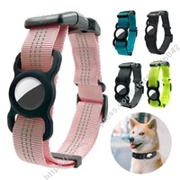 airtag dog nylon collar adjustable for apple airtag silicone case designer collar for small medium large dog pet gps accessories