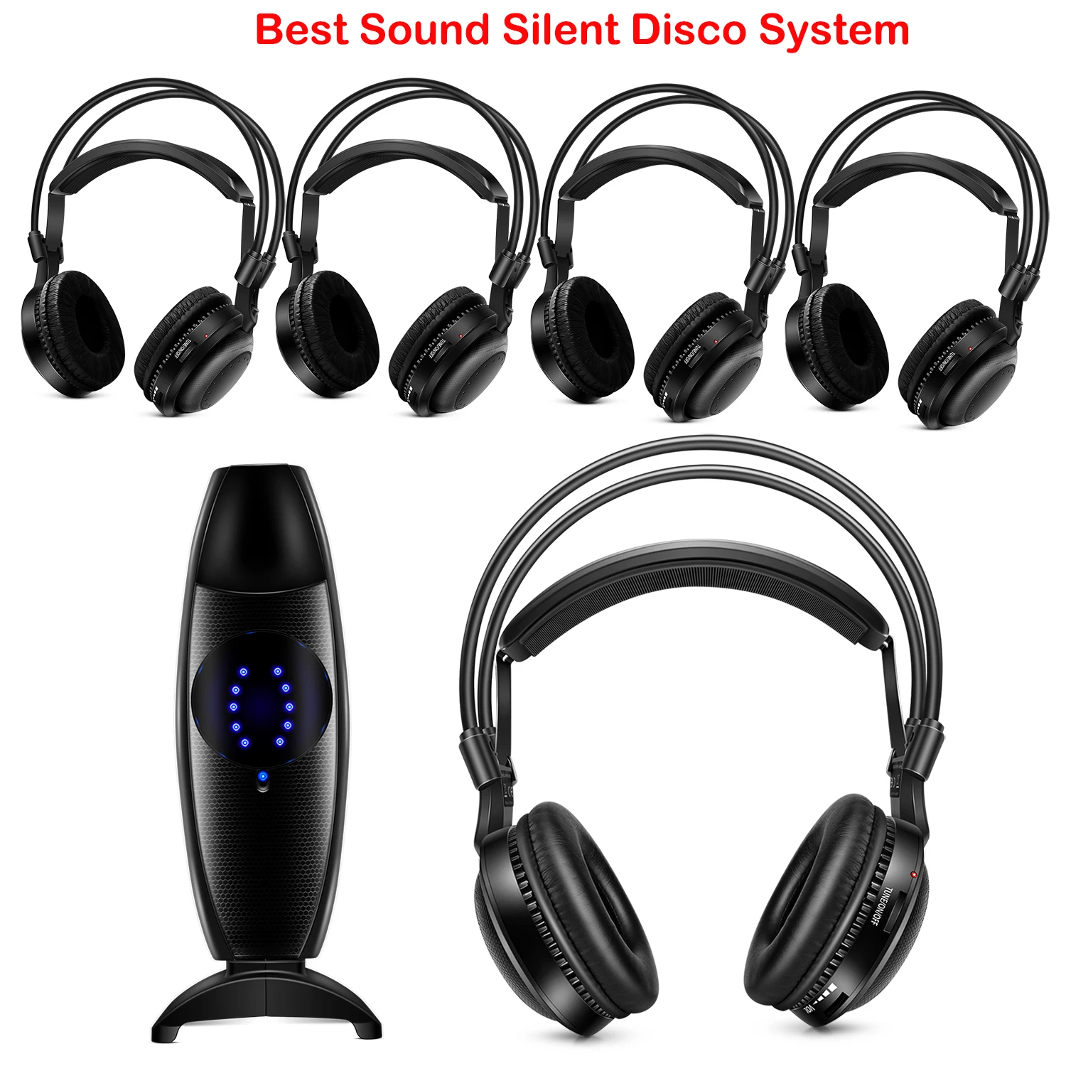 Типичная бесшумная диско-система с ультранизким басом беспроводные наушники