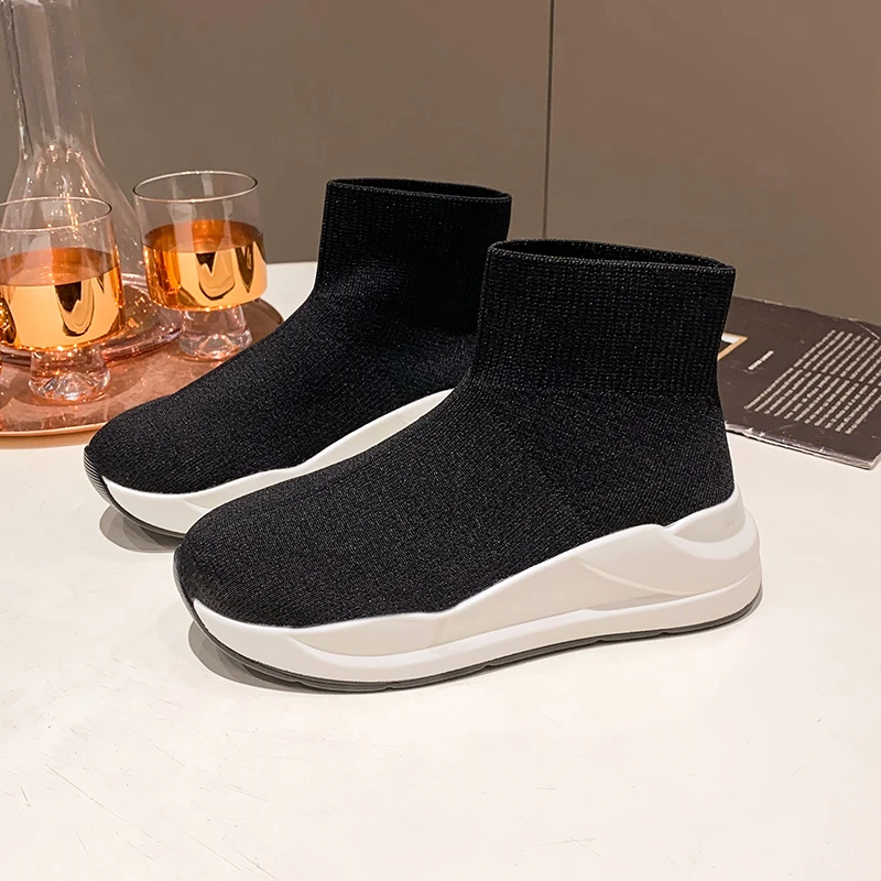 

2022 New Luxury Brand Designer Socks Shoes Speed Trainer Sneaker High Platform Men Women Breathable Sports Shoes