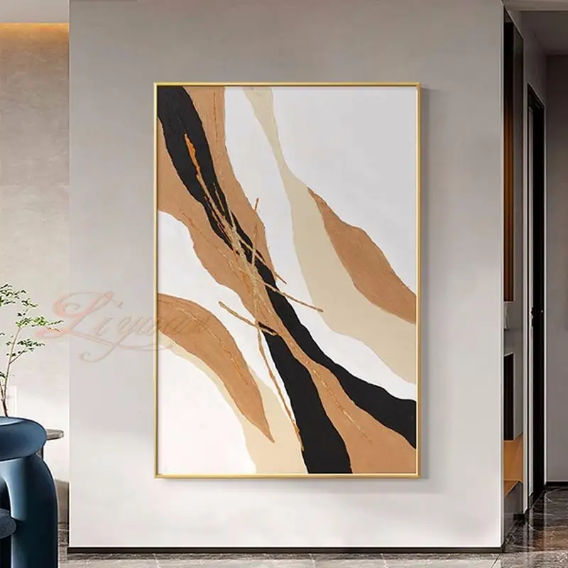

Frameless Wall Art For Restaurant Modern Abstract Oil Painting Home Decoration Piece Hand Painted Decoration Salon Maison Luxe