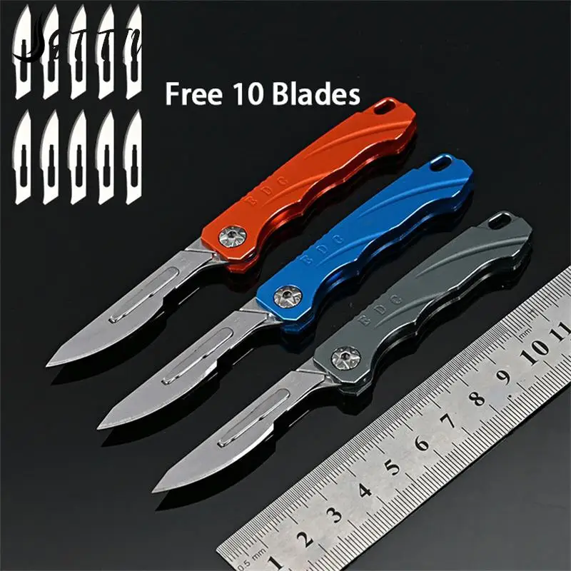 

Carbon Steel Quick-change Folding Knife Keychain Hanging Detachable EDC Scalpel Outdoor CS GO Carving Tool Unboxing Knife