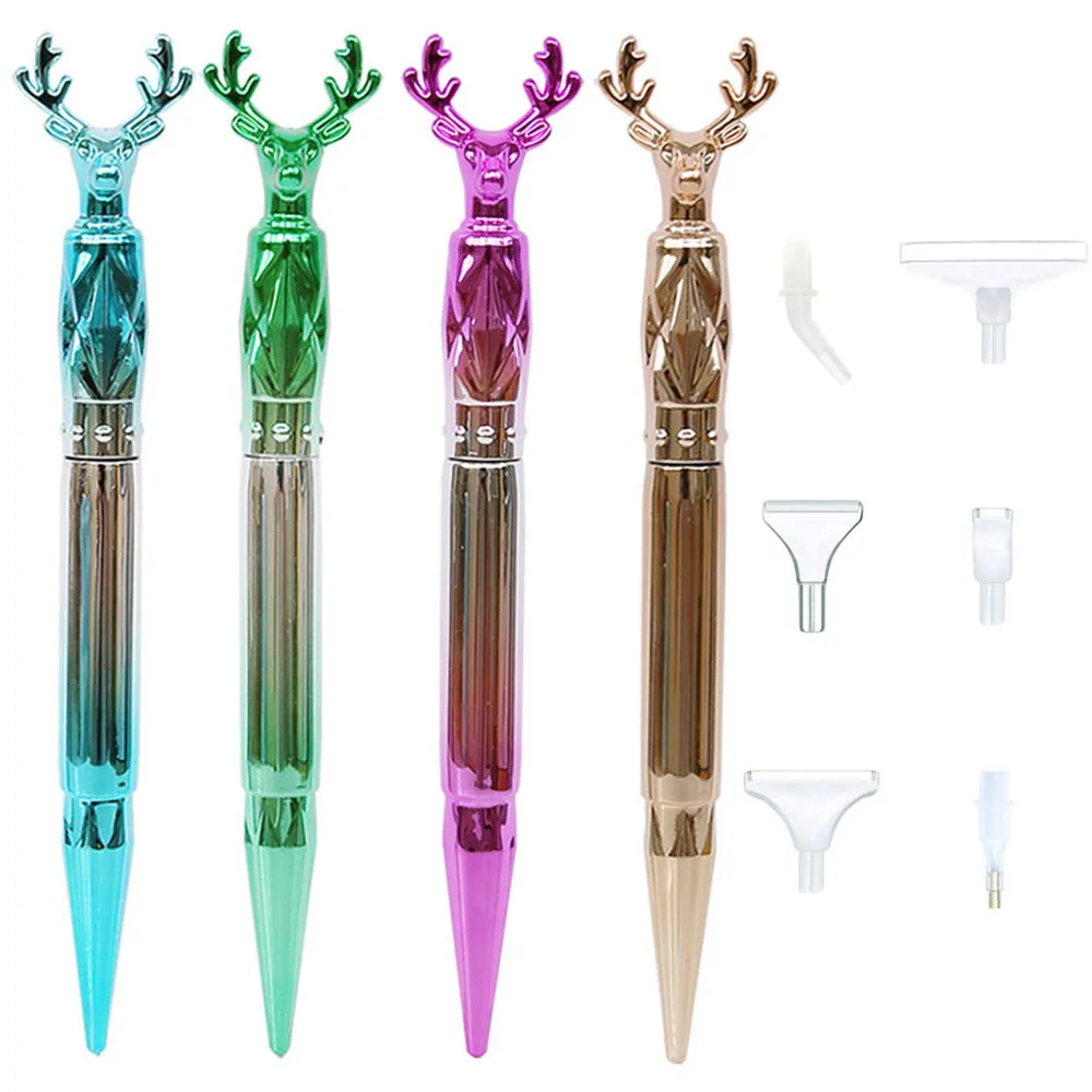 

1 Набор, 5D ручка для алмазной живописи, точечная ручка «сделай сам» с 6 сменными насадками, вышивка крестиком, аксессуары для шитья