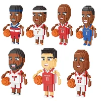 new basketball idol 3d model building block basketball player diy miniature assembly brick movable doll model childrens toy