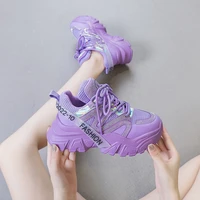 high quality women chunky sneakers 2022 fashion purple sports shoes luxury bling rhinestone womens casual shoes ladies trainers