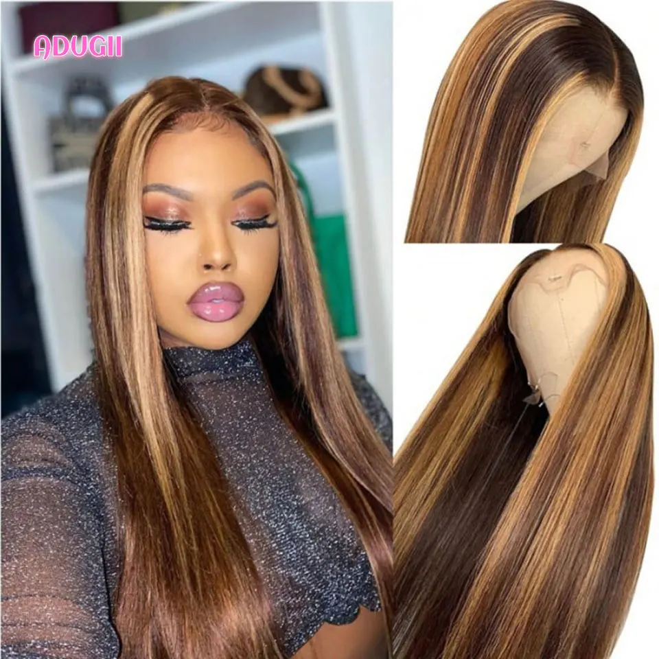 

Натуральные длинные натуральные волосы для женщин, натуральные человеческие парики P4/27 цветов, мягкие бразильские волосы без повреждений, ...