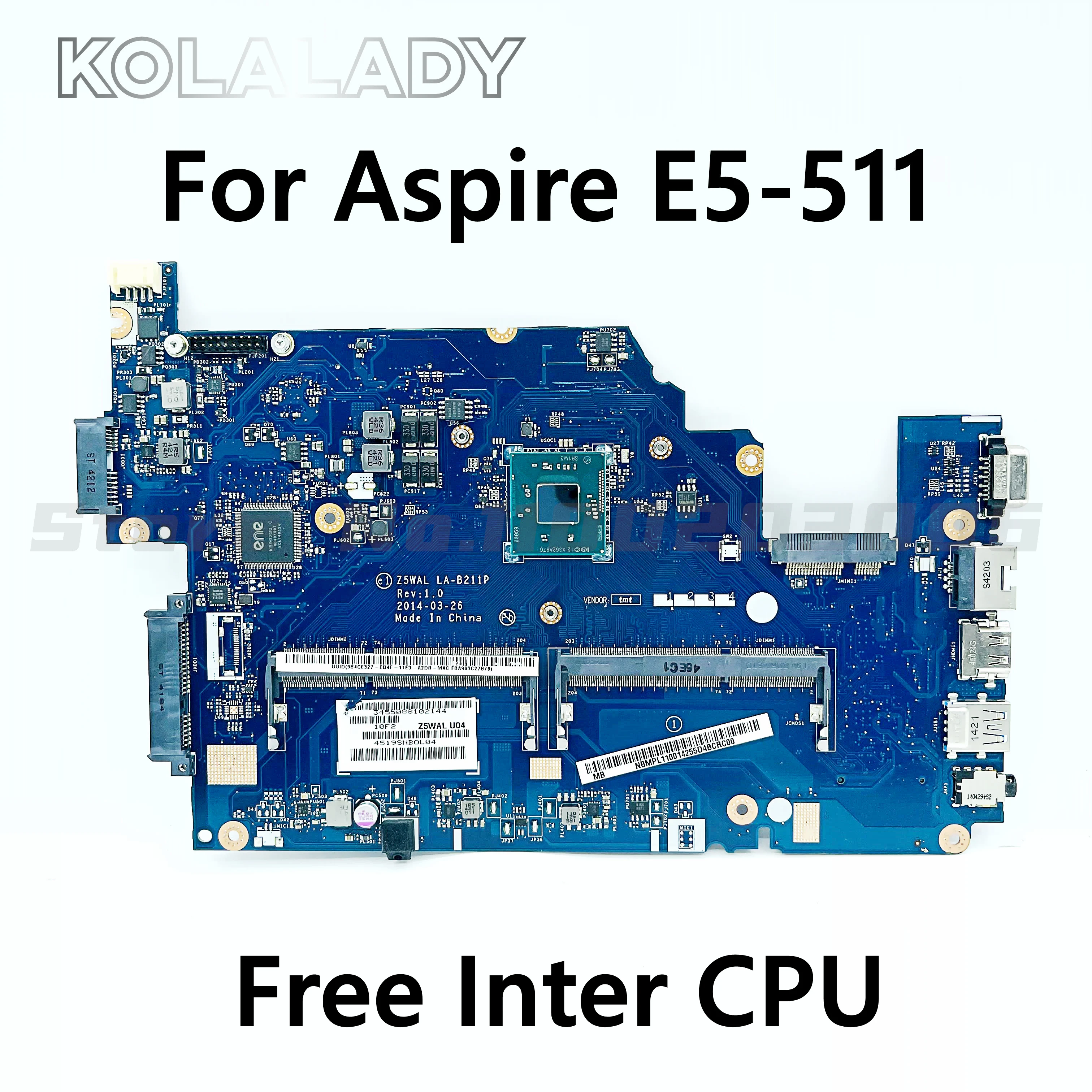 

14285-1 448.05304.0011 для Acer Aspire ES1-531/EX2519 материнская плата для ноутбука с внутренним процессором DDR3L материнская плата 100% полностью протестирована