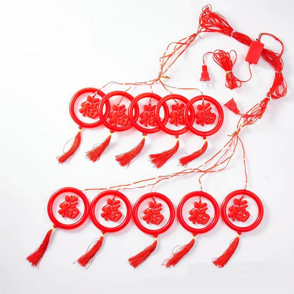 

Новогодние светящиеся гирлянды, яркие фонарики, украшение на китайский новый год, маленькие цветные светоизлучающие лампы Fuzi